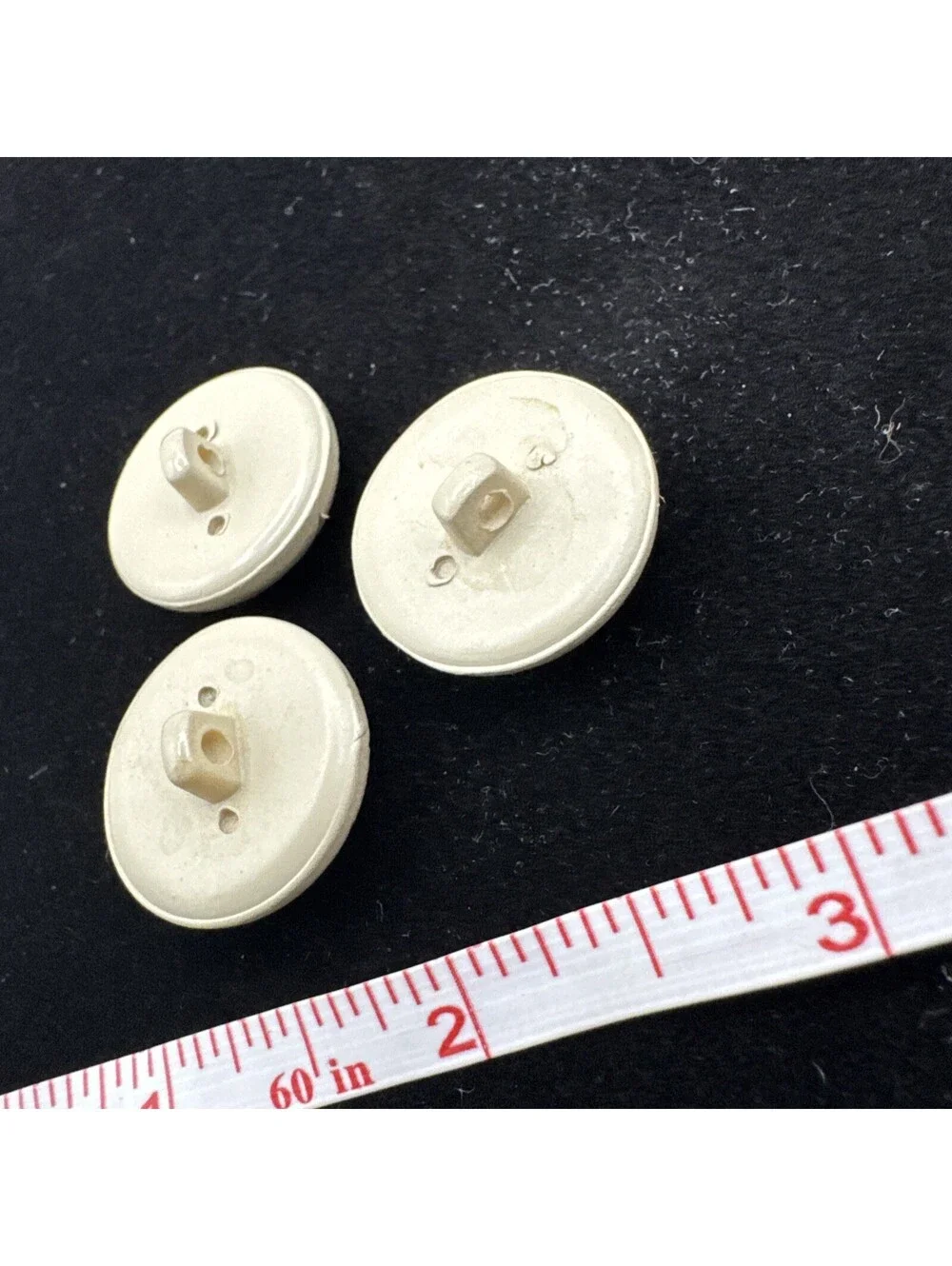 Set of Three Vintage Aran Football Buttons Cream 1”